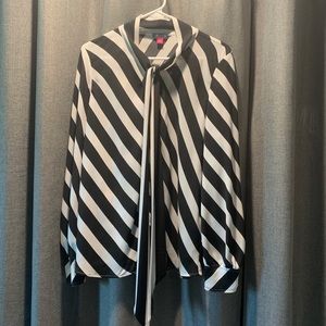 Vince Camuto Striped Bow Tie Blouse